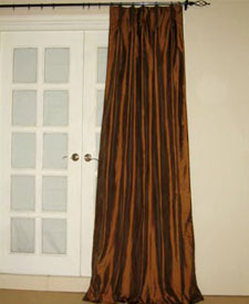 Signature Mini-Stripe Silk Dupioni Drapes and Curtains