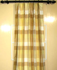 Signature Brick Plaid Silk Taffeta Drapes and Curtains