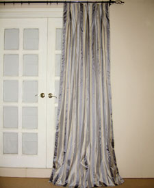 Signature Wellington Stripe Silk Taffeta Drapes and Curtains