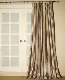 Signature Emmy-Stripe Silk Taffeta Drapes and Curtains